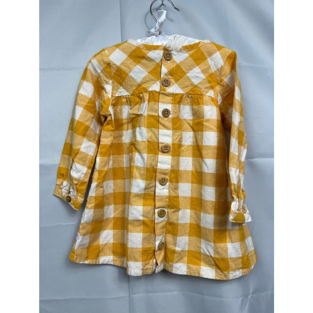 Ruffle Butts yellow and white check long sleeve dress size 2T - Picture 7 of 10